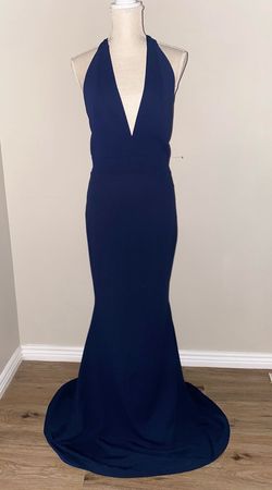 Dress the population Royal Blue Size 8 Floor Length Jersey Mermaid Dress on Queenly