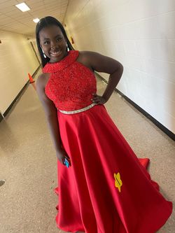 Sherri Hill Red Size 14 Ball gown on Queenly