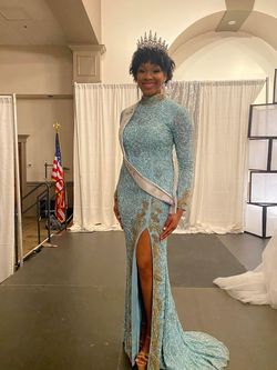 Johnathan Kayne Blue Size 10 Pageant Straight Dress on Queenly