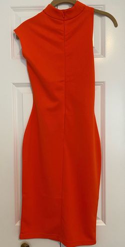 Miss Circle Orange Size 0 Black Tie Military Straight Dress on Queenly