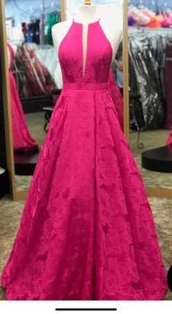 Sherri Hill Hot Pink Size 4 Plunge Black Tie A-line Dress on Queenly