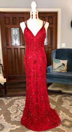 Sherri Hill Red Size 8 Black Tie Military Prom Straight Dress on Queenly