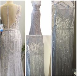 Style -1 Custom made Silver Size 10 Wedding Pageant Jewelled Prom Straight Dress on Queenly