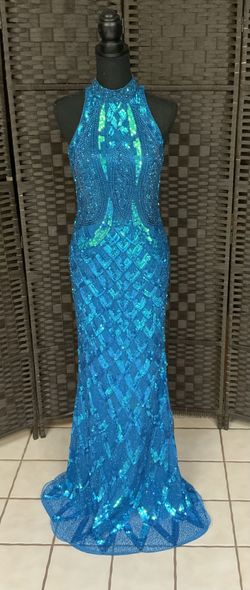 Primavera Blue Size 6 Straight Teal A-line Dress on Queenly