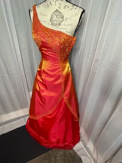 Party time Orange Size 2 Pageant 50 Off A-line Dress on Queenly