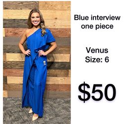Venus Blue Size 6 Interview Jumpsuit Dress on Queenly