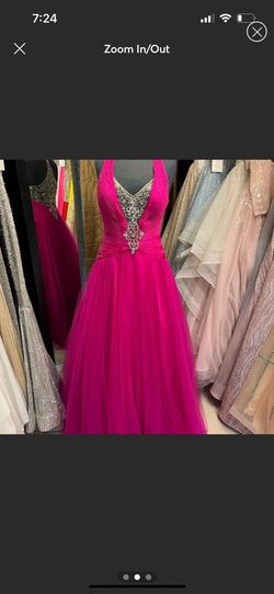 Terani Couture Hot Pink Size 8 Sequin Halter Ball gown on Queenly