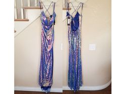 Cinderella Divine Purple Size 6 Jewelled Mermaid Side slit Dress on Queenly