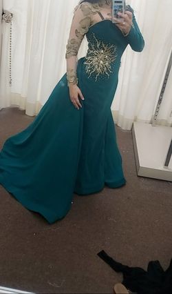 Fouad Sarkis  Green Size 10.0 Floor Length Ball gown on Queenly