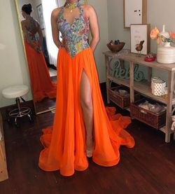 Jovani Orange Size 2 Floor Length 70 Off 50 Off A-line Dress on Queenly