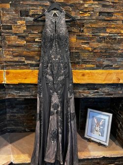 JVN by Jovani Silver Size 4 Ball gown on Queenly