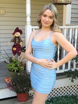 Sherri Hill Light Blue Size 6 Euphoria Homecoming Cocktail Dress on Queenly