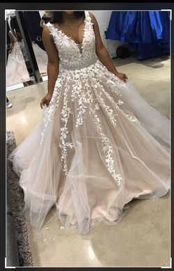 Style 11335 Sherri Hill Nude Size 2 Embroidery Pageant Prom Ivory Ball gown on Queenly