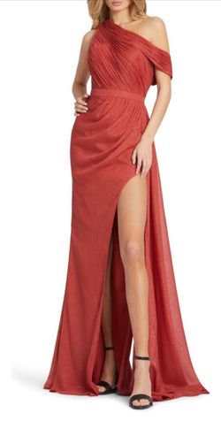 Mac Duggal Orange Size 6 Free Shipping Tall Height Side slit Dress on Queenly