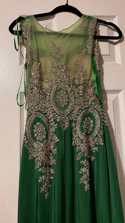 Colors Green Size 2 Military Black Tie Mermaid Dress on Queenly