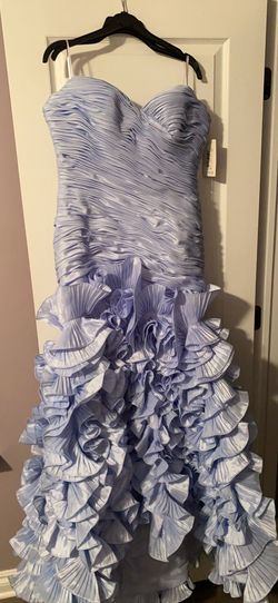 Jovani Blue Size 18 50 Off Ruffles A-line Dress on Queenly