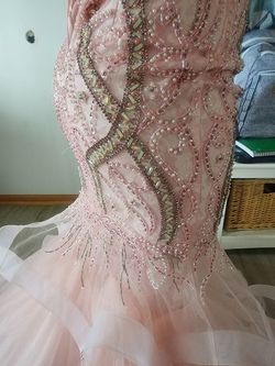 Jovani Pink Size 4.0 Medium Height Military 50 Off Floor Length Mermaid Dress on Queenly
