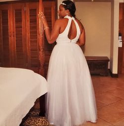White Size 10.0 Ball gown on Queenly