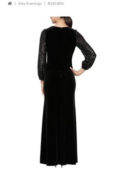 Style 8191904 Alex Evenings Black Size 8 Floor Length Sequin Straight Dress on Queenly