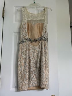 Angela and Alison Nude Size 6 Floor Length 70 Off Sheer Cocktail Dress on Queenly