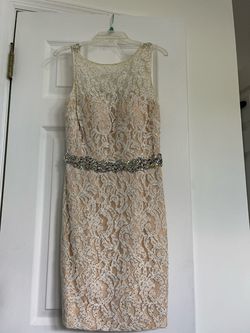 Angela and Alison Nude Size 6 Floor Length 70 Off Sheer Cocktail Dress on Queenly