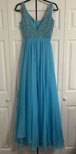 Sherri Hill Blue Size 2 Military A-line Dress on Queenly
