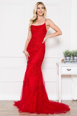 Style Nayah Amelia Couture Red Size 2 Corset Jewelled Floor Length Straight Dress on Queenly