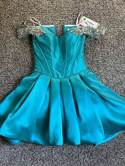 Rachel Allan Blue Size 0 50 Off Turquoise Cocktail Dress on Queenly
