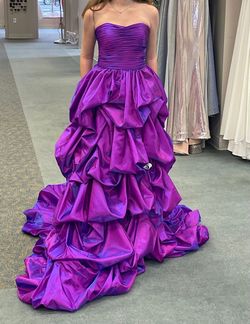 Ashley Lauren Purple Size 4 Black Tie Pageant Ball gown on Queenly