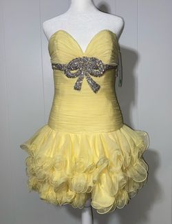 Sherri Hill Yellow Size 8 Euphoria Midi Homecoming Cocktail Dress on Queenly