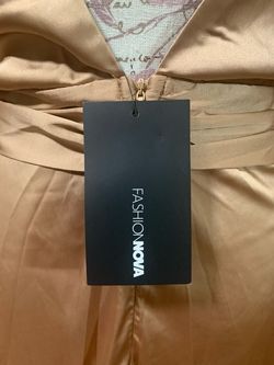 Fashion Nova Gold Size 8 Floor Length Side slit Dress on Queenly