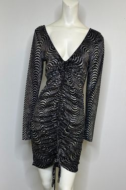 Style GD6152 Gibiu Black Size 14 Tall Height Pattern Cocktail Dress on Queenly
