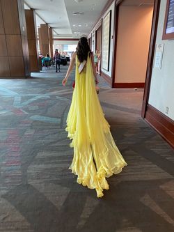 Rachel Allan Yellow Size 2 Black Tie Floor Length Pageant Ball gown on Queenly