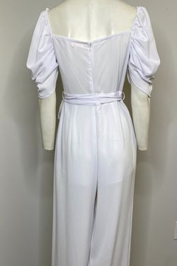 Style LJP5498 Luxxel White Size 2 Tall Height Sleeves Jumpsuit Dress on Queenly