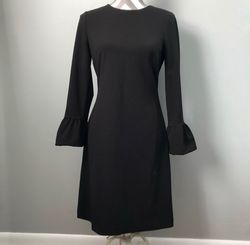 Tommy Hilfiger Black Size 4 Midi Interview Sleeves Cocktail Dress on Queenly