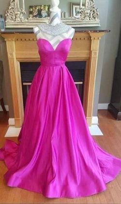 Jovani Hot Pink Size 4 Padded 50 Off Ball gown on Queenly
