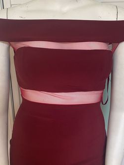 Jolene Red Size 14 Burgundy Mini Homecoming Plus Size Cocktail Dress on Queenly