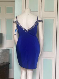 Dave & Johnny Blue Size 12 Plus Size Cocktail Dress on Queenly