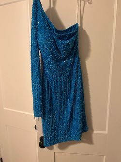 Rachel Allan Blue Size 4 Cut Out Floor Length Cocktail Dress on Queenly