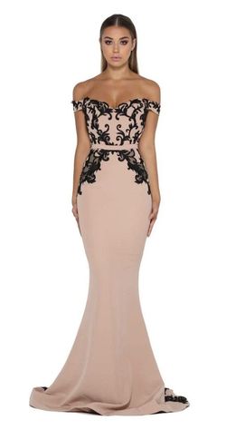 Style 1474 Portia & Scarlett Nude Size 2 Tall Height Mermaid Dress on Queenly