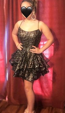 Ellie Wilde Black Size 4 Rose Gold Corset Euphoria $300 Cocktail Dress on Queenly