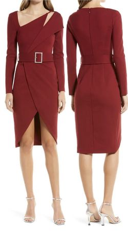 Lavish Alice Red Size 4 $300 Office Burgundy Cocktail Dress on Queenly