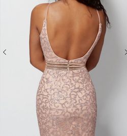Jovani Rose Gold Size 2 Homecoming Midi Cocktail Dress on Queenly