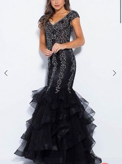 Jovani Black Tie Size 2 50 Off Ball gown on Queenly