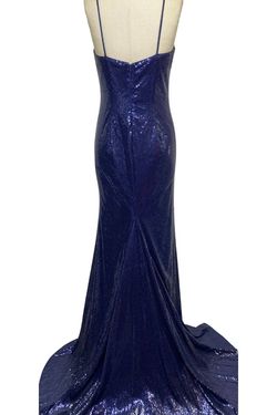 Style 3157 Dave and Johnny Blue Size 6 Euphoria Dave & Johnny Side slit Dress on Queenly