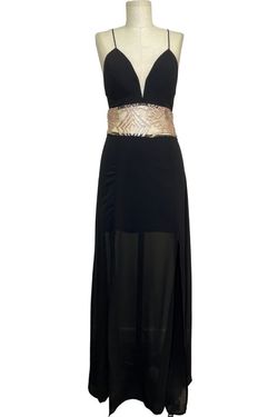 Style M17277B11 Soieblu Black Tie Size 2 Side slit Dress on Queenly