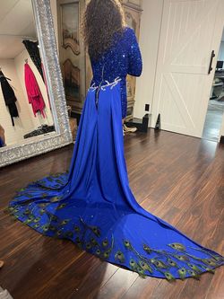 Johnathan Kayne Blue Size 2 Custom Floor Length Jumpsuit Dress on Queenly
