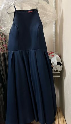 Chi chi London Blue Size 14 Prom Floor Length Plus Size A-line Dress on Queenly