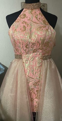 Sherri Hill Pink Size 0 Overskirt Midi Halter Floor Length A-line Dress on Queenly
