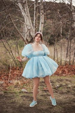 Selkie Light Blue Size 24 Tulle Plus Size Bridgerton Ball gown on Queenly